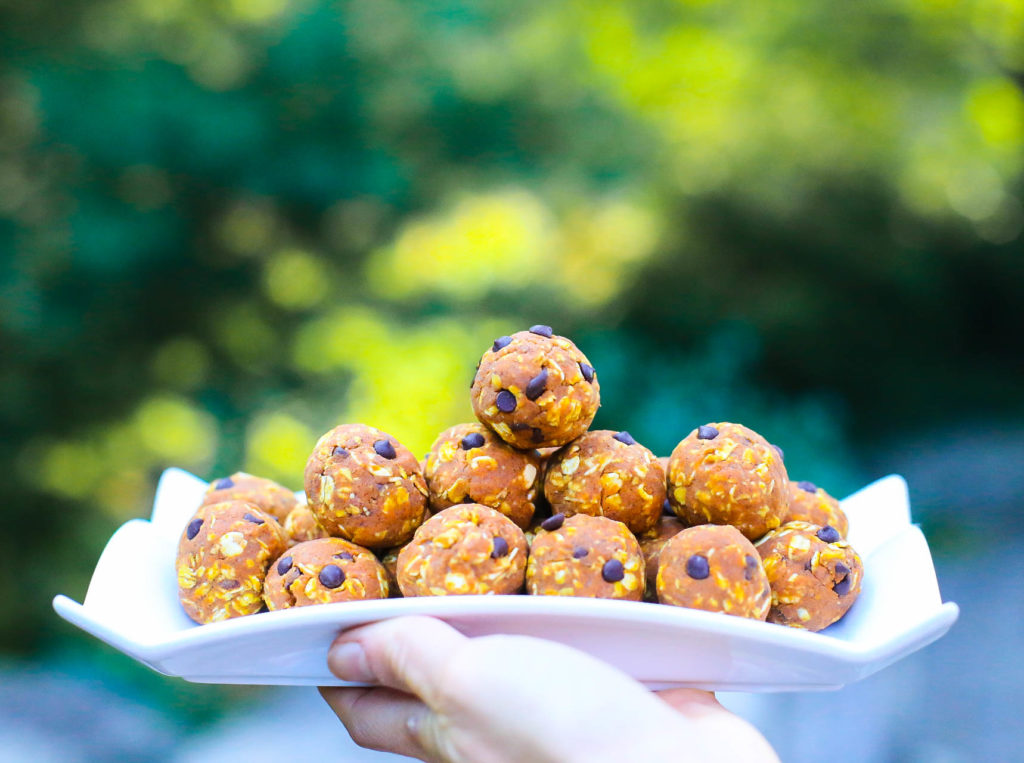 chocolate chip pumpkin energy balls