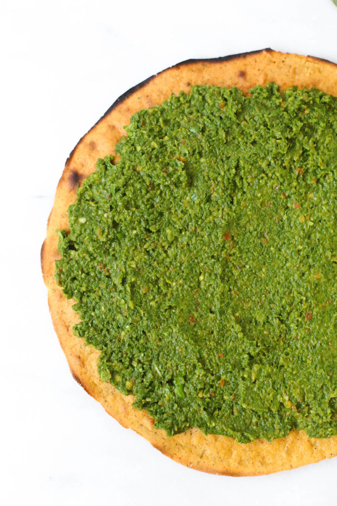 pesto, gluten free, pizza, socca