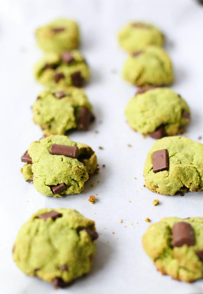 matcha mint chocolate cookie