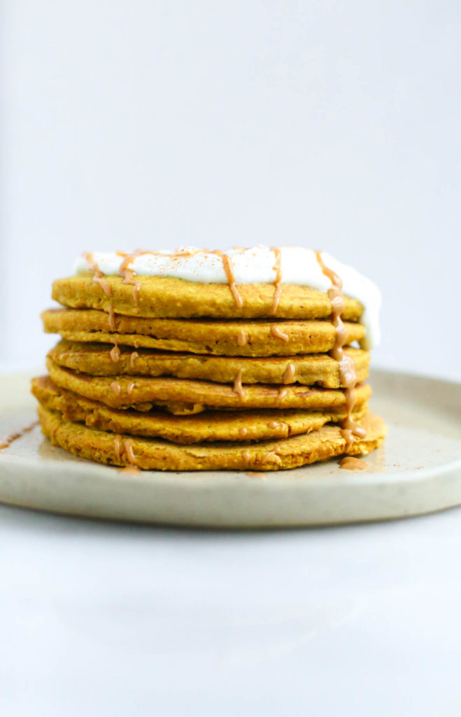 gluten-free, dairy-free, vegan, flourless, healthy, turmeric, cinnamon, breakfast, pancakes