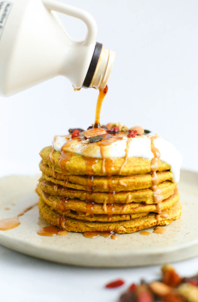 gluten-free, dairy-free, vegan, flourless, healthy, turmeric, cinnamon, breakfast, pancakes