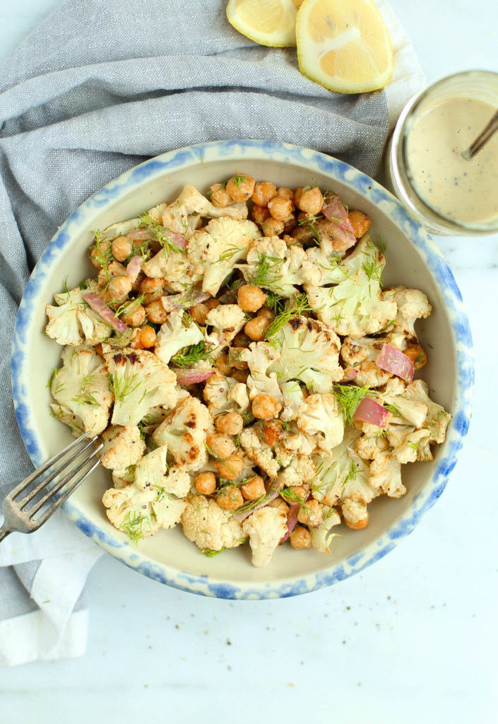 cauliflower, vegan, salad, tahini, lunch, dinner, healthy recipes, gluten-free, dairy-free, low calorie