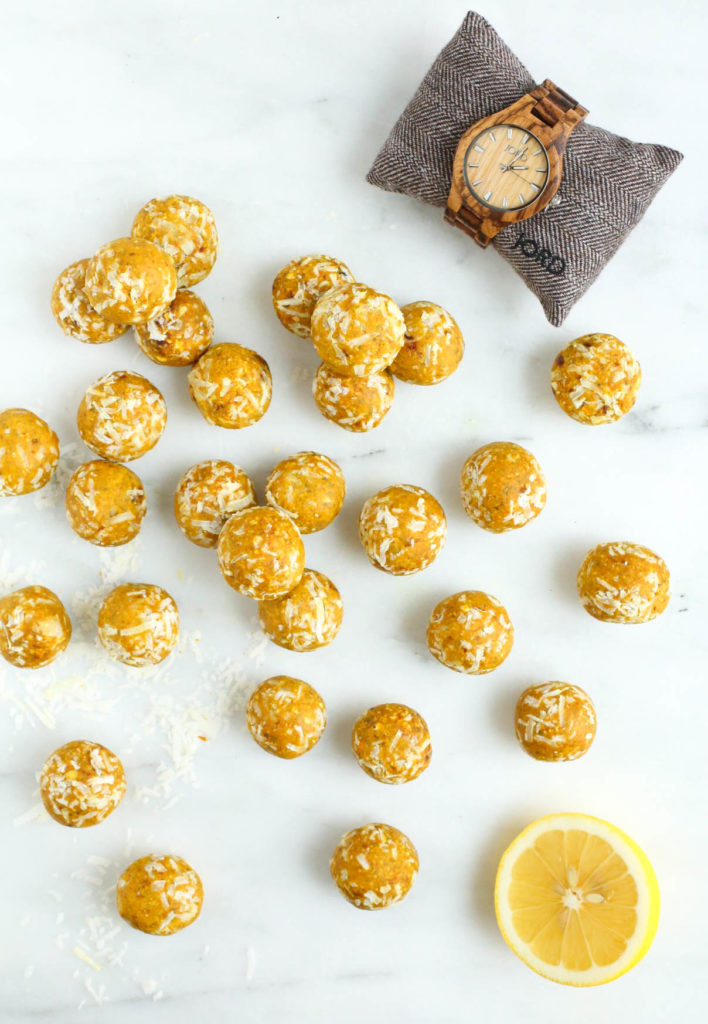 no bake, lemon, turmeric, energy balls