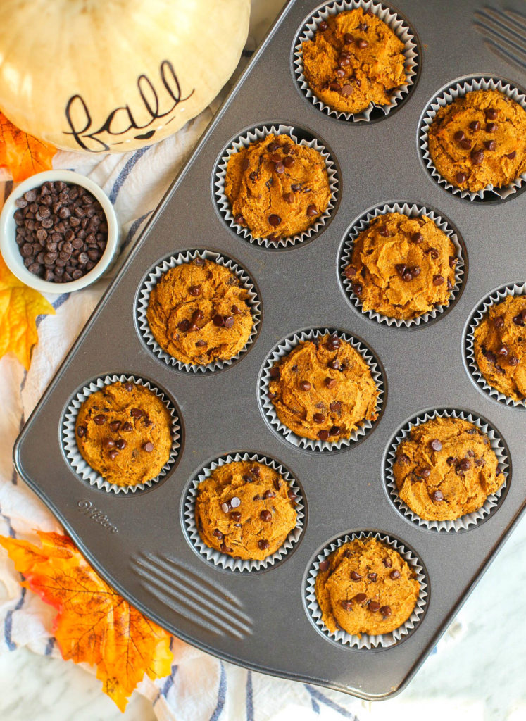 buckwheat pumpkin spice chocolate chip muffins