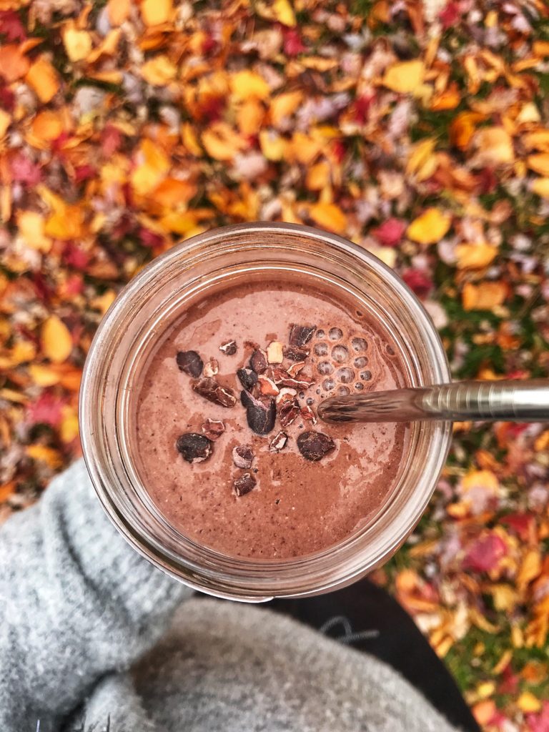 cherry, chocolate, cacao, almond, smoothie