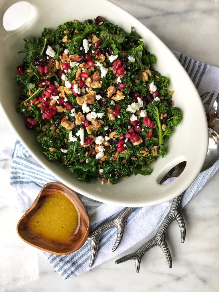 winter, kale, farro, salad, gluten-free, vegan, dairy-free, healthy recipes 