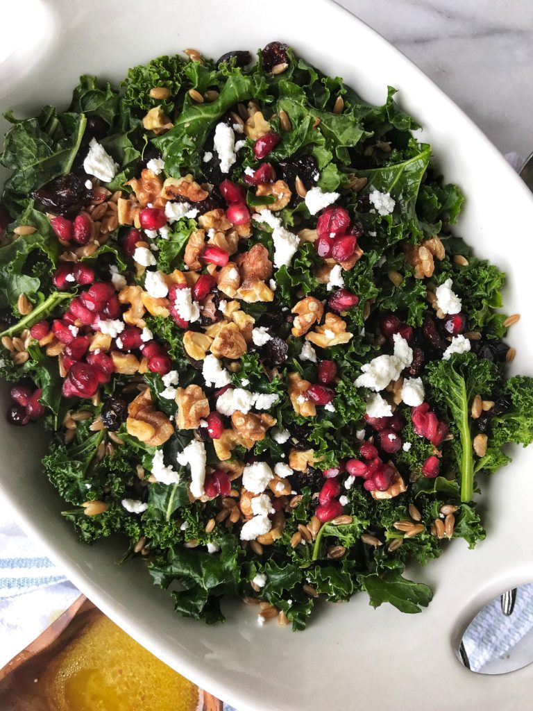 winter, kale, farro, salad, gluten-free, vegan, dairy-free, healthy recipes 